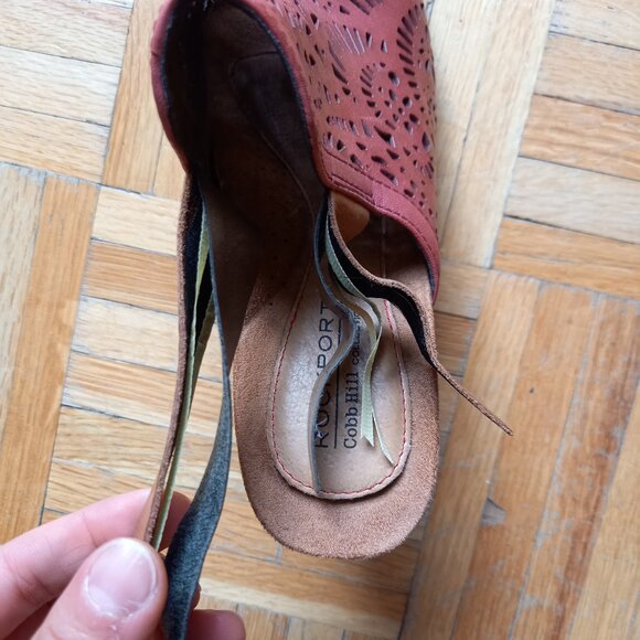 red wedge heels sandals, size 7.5 - Picture 7 of 7